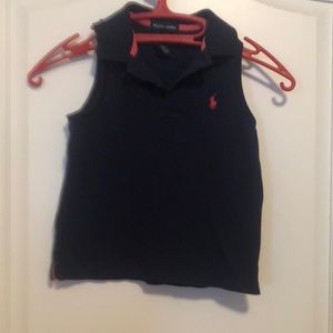Ralph Lauren Sleeveless Navy Polo Shirt
